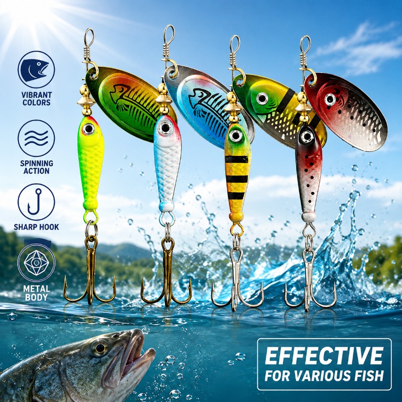 Fishing Lure Blade Bait - Fishing Spinner Lure Metal Rotating Blade