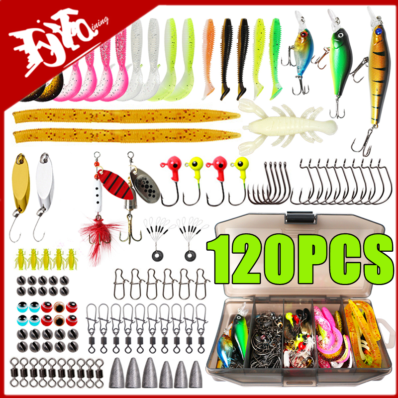 New 120PCS Fishing Lure Set So - Fishing Lure Soft Plastic recension och pris