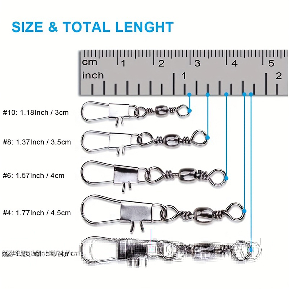 100Pcs/Lot 4#6#8#10#12# Swivel - Fishing Lure Accessories recension och pris