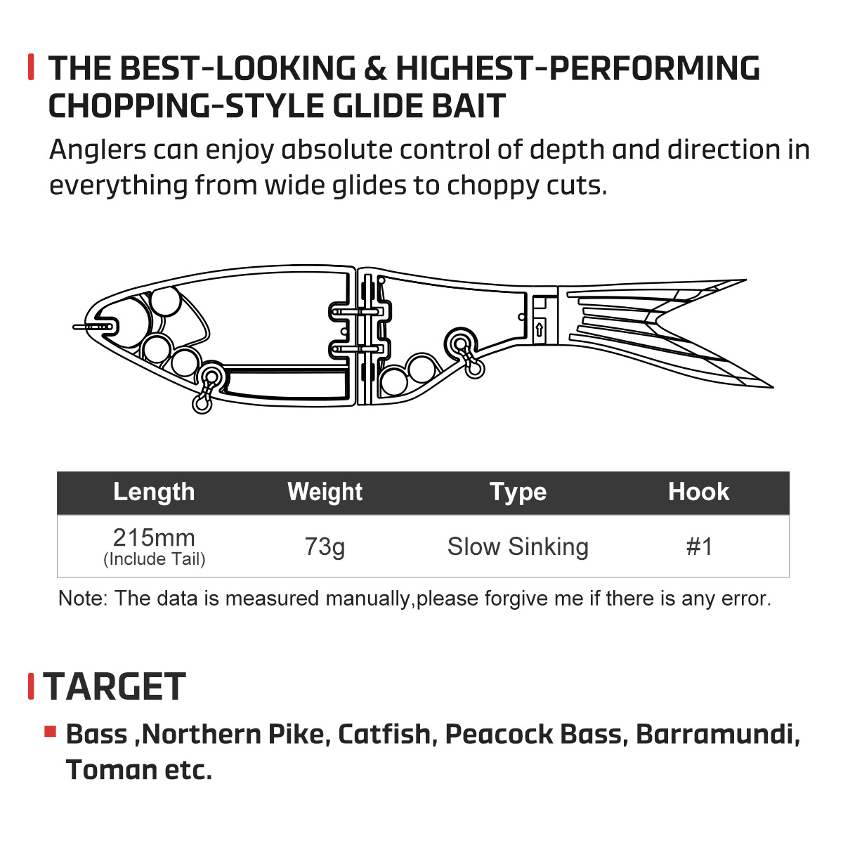 Noeby 215mm 73gAmata Glide Swi - Fishing Lure Soft Plastic recension och pris